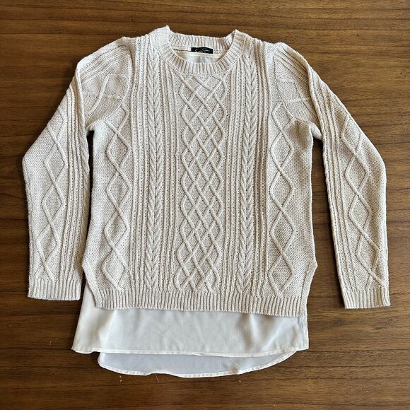 Jessica Simpson Cream Sweater Overlay of Silken Tank - Picture 1 of 9